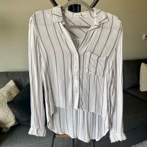 Casual Striped Button Down